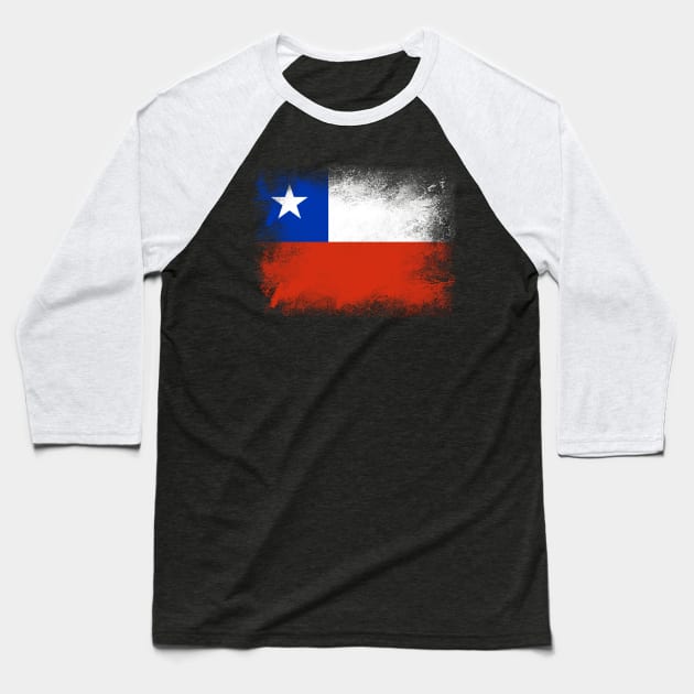 Chile flag isolated Baseball T-Shirt by psychoshadow